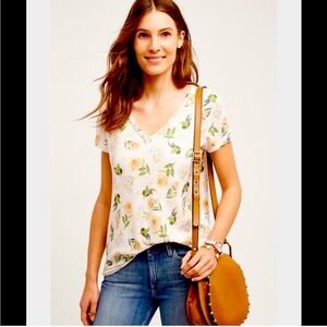 T.la Anthropologie NWOT floral high low Tee